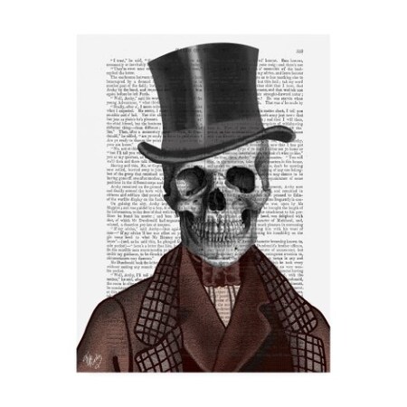 Trademark Fine Art Fab Funky 'Skeleton Gentleman And Top Hat' Canvas Art, 18x24 WAG12759-C1824GG